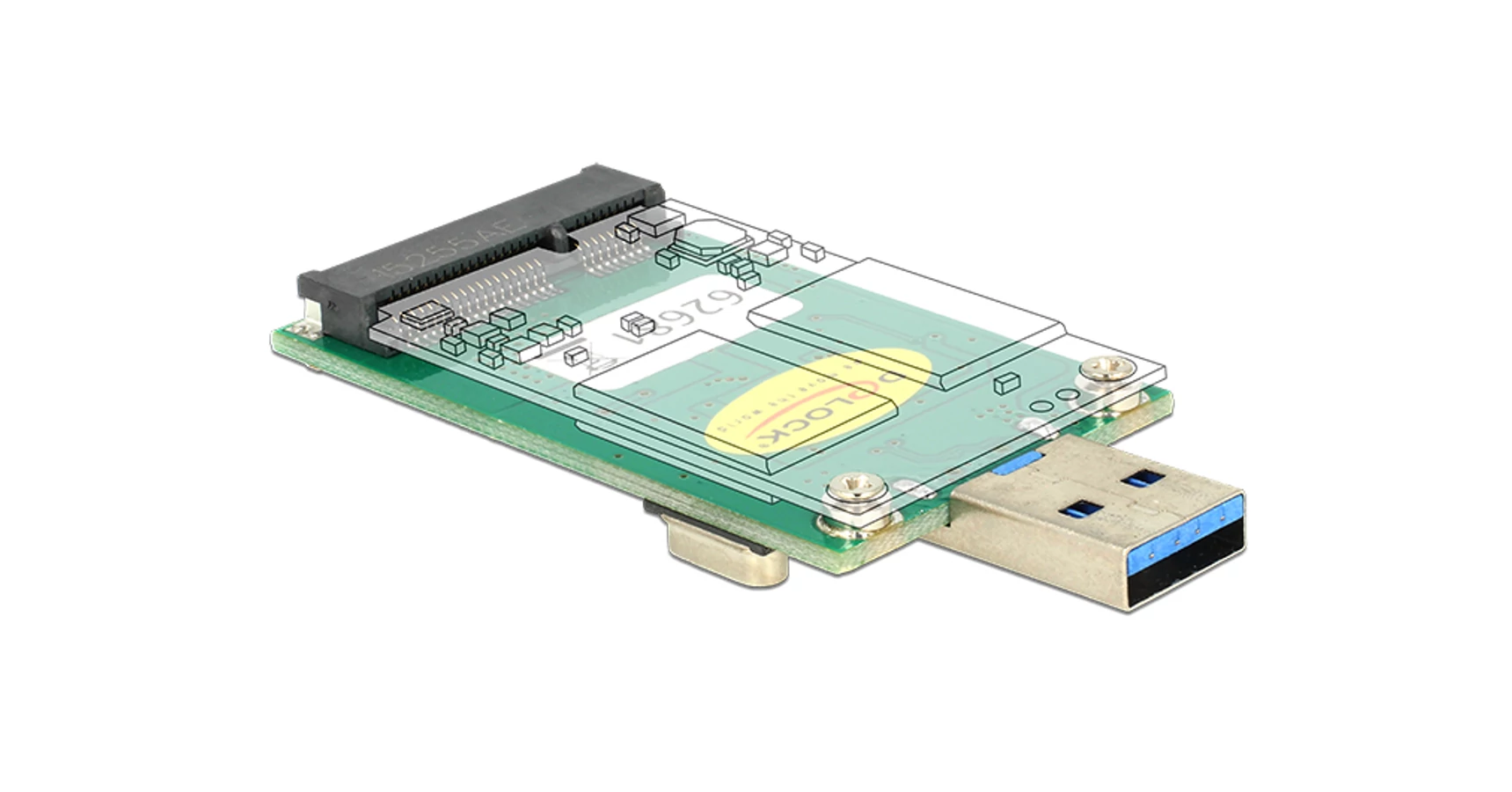 Delock Convertor DeLock Converter USB 3.0 A male > mSATA full size - DeLock - PCLAND