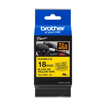 Brother TZE-FX641 sárga alapon fekete eredeti feliratozó szalag