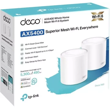 TP-Link Deco X60 AX5400 Whole Home Mesh Wi-Fi 6 system (2-PACK)
