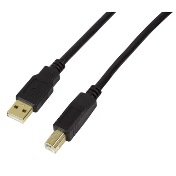 Logilink USB 2.0 kábel, USB-A/M - USB-B/M, fekete, 2 m