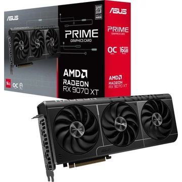 Asus Videokártya - AMD PRIME-RX9070XT-O16G (16384MB, GDDR6, 256bit, HDMI, 3xDP)