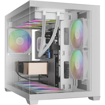 Gamdias Aura GC10M V2 WH ARGB Tempered Glass White