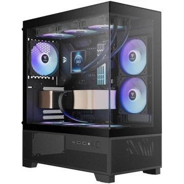 Gamdias Aura GC12 ARGB Tempered Glass Black