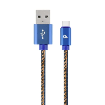 Gembird CC-USB2J-AMCM-2M-BL Premium jeans (denim) Type-C USB cable with metal connectors 2m Blue