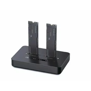 Gembird DD2-U3M2 Desktop dual drive USB Type-C M.2 NVME (and SATA) SSD docking station Black