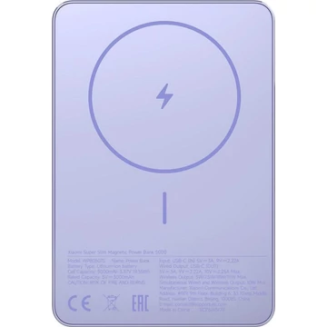 Xiaomi Super Slim Magnetic 5 000 mAh MagSafe powerbank – MagSafe/USB-C, lila