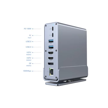 Gembird A-CF-COMBO15-01 USB Type-CF 15-in-1 Multi-Port Adapter Szürke