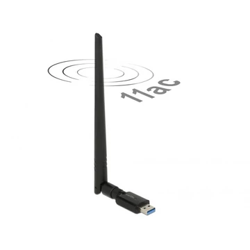 DeLock USB 3.0 Dual Band WLAN ac/a/b/g/n Stick 867 + 300 Mbps külső antennával