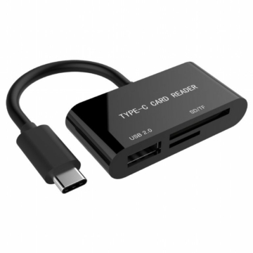 Gembird UHB-CR3-02 Compact USB Type-C SDXC combo Card Reader Black