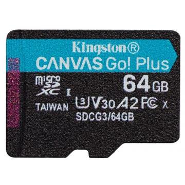Kingston 64GB microSDXC Canvas Go! Plus Class 10 170R A2 U3 V30 Card adapter nélkül Kingston 64GB microSDXC Canvas Go! Plus Class 10 170R A2 U3 V30 Card adapter nélkül