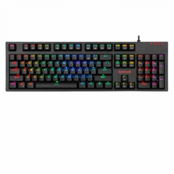 Redragon Amsa-Pro Mechanical Gaming RGB Wired Keyboard with Ultra-Fast V-Optical Blue Switches Black