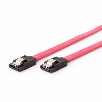 Gembird SATA3 30cm data cable metal clips Red