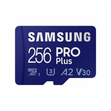 Samsung 256GB microSDXC Pro Plus (2021) Class10 U3 A2 V30 + adapterrel