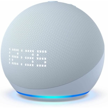 Amazon Echo Dot 5 Smart speaker with clock and Alexa Cloud Blue