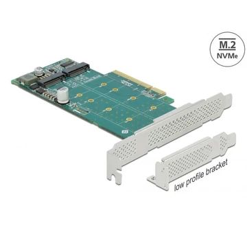 DeLock PCI Express x8 Card to 2x internal NVMe M.2 Key M Bifurcation Low Profile Form Factor DeLock PCI Express x8 Card to 2x internal NVMe M.2 Key M Bifurcation Low Profile Form Factor
