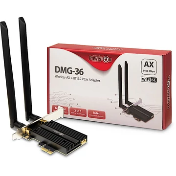 PowerON DMG-36 Wi-Fi 6 + BT5.2 PCIe adapter