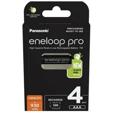 Panasonic Eneloop Pro 930mAh AAA Ni-MH akkumulátor 4db/csomag