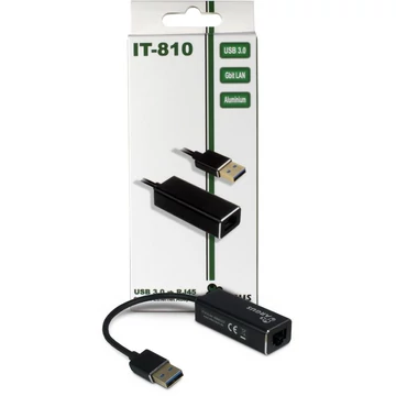 Inter-Tech Argus IT-810 USB Gigabit ethernet adapter fekete