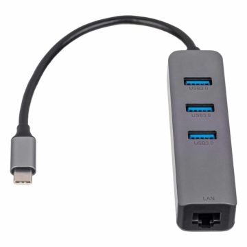 Akyga AK-AD-66 HUB USB Type-C to 3x USB 3.0 network card 10/100/1000 15cm