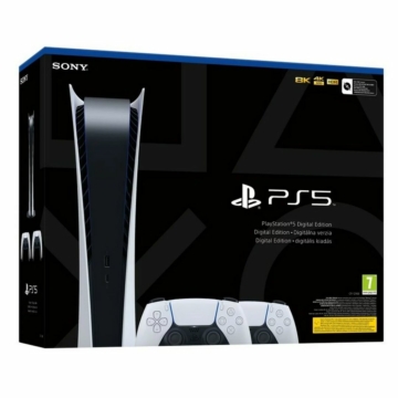 Sony Playstation 5 825GB Digital Edition fehér + 2 fehér DualSense kontroller