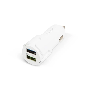 M.N.C Szivargyújtó adapter - 2 x USB - 2,1A Fehér