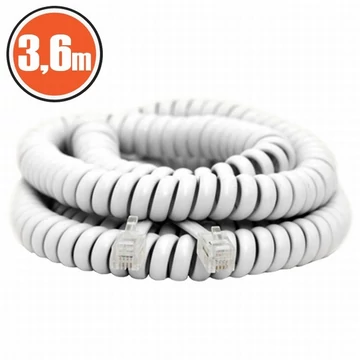 Delight Spirál telefonvezeték 4P/4C 3,6m White