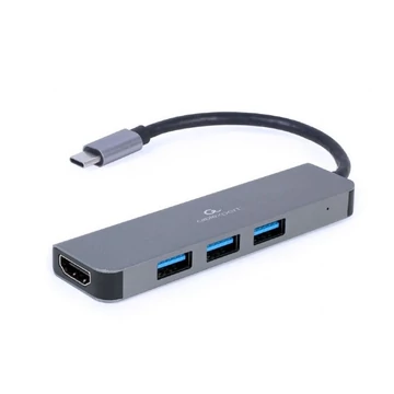 Gembird A-CM-COMBO2-01 USB Type-C 2-in-1 Multi-Port Adapter Space Grey Gembird A-CM-COMBO2-01 USB Type-C 2-in-1 Multi-Port Adapter Space Grey