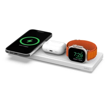 Belkin BoostCharge Pro 3-in-1 Wireless Charging Pad with MagSafe White Belkin BoostCharge Pro 3-in-1 Wireless Charging Pad with MagSafe White