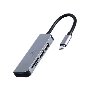 Gembird UHB-CM-CRU3P1U2P2-01 USB Type-C 3-port USB hub USB3.1 + USB2.0 with card reader Aluminium Gembird UHB-CM-CRU3P1U2P2-01 USB Type-C 3-port USB hub USB3.1 + USB2.0 with card reader Aluminium