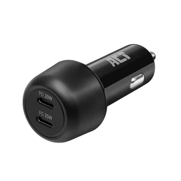 ACT AC2200 2-port USB-C Fast Car Charger 45W with Power Delivery Black ACT AC2200 2-port USB-C Fast Car Charger 45W with Power Delivery Black