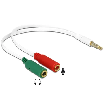DeLock Headset Adapter 1x 3.5mm 4 pin Stereo jack male > 2x 3.5mm 3 pin Stereo jack female