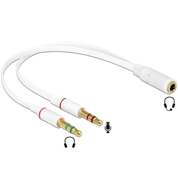 DeLock Headset Adapter 1x 3.5mm 4 pin Stereo jack female > 2x 3.5 mm 3 pin Stereo jack male (iPhone) DeLock Headset Adapter 1x 3.5mm 4 pin Stereo jack female > 2x 3.5 mm 3 pin Stereo jack male (iPhone)