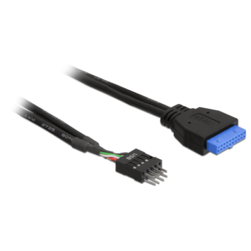 DeLock Cable USB 3.0 pin header female > USB 2.0 pin header male 30cm