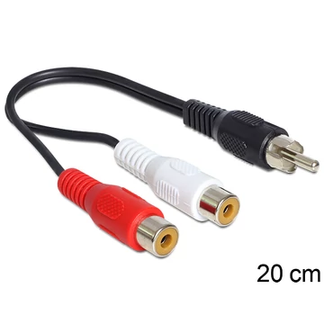 DeLock Cable RCA 2x female > RCA 1x male 0,2m
