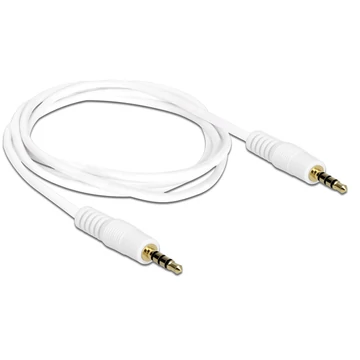 DeLock Cable Stereo Jack 3.5 mm 4 pin male > male 1m White