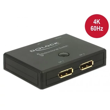 DeLock Displayport 2 - 1 kétirányú switch 4K 60 Hz