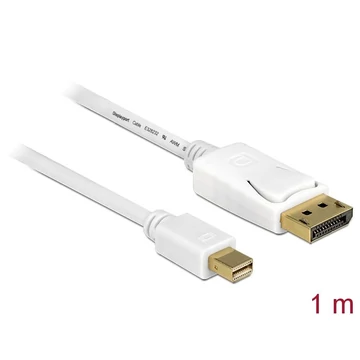 DeLock Mini DisplayPort 1.2 male > DisplayPort male 4K 60 Hz 1m cable White DeLock Mini DisplayPort 1.2 male > DisplayPort male 4K 60 Hz 1m cable White