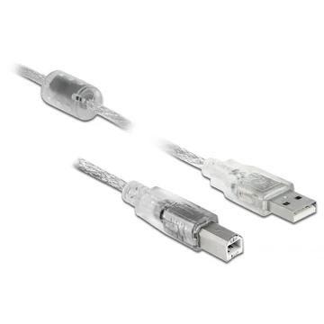 DeLock USB 2.0 Type-A male > USB 2.0 Type-B male 1m cable Transparent
