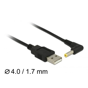 DeLock Power Cable USB > DC 4.0 x1.7 mm male 90° 1,5m Black