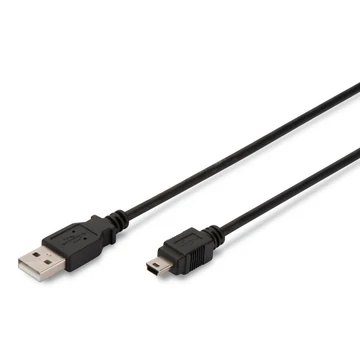 Assmann USB 2.0 connection cable, type A - mini B (5pin) 1m Black