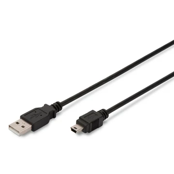 Assmann USB 2.0 connection cable, type A - mini B (5pin) 1,8m Black
