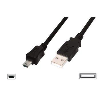 Assmann USB 2.0 connection cable, type A - mini B (5pin) 1m Black