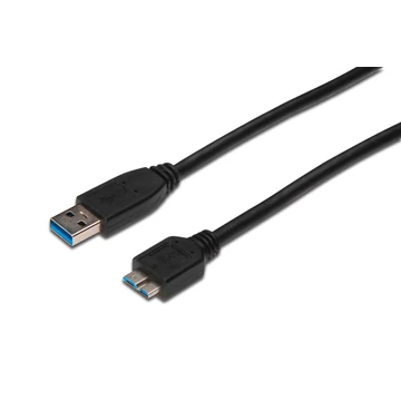 Assmann USB 3.2 connection cable, type A - micro B 1m Black
