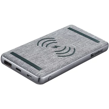 Sandberg 10000 Wireless 10 000 mAh Qi powerbank – 20 W, PD, Qi/USB-C, szürke