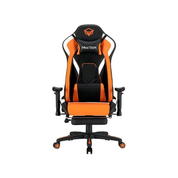 Meetion CHR22 Leather Reclining E-Sport Gaming with Footrest Black/Orange