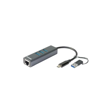 D-Link DUB-2332 USB-C to Gigabit Ethernet Network Adapter with 3xUSB 3.0 and USB-A to USB-C Adapter D-Link DUB-2332 USB-C to Gigabit Ethernet Network Adapter with 3xUSB 3.0 and USB-A to USB-C Adapter
