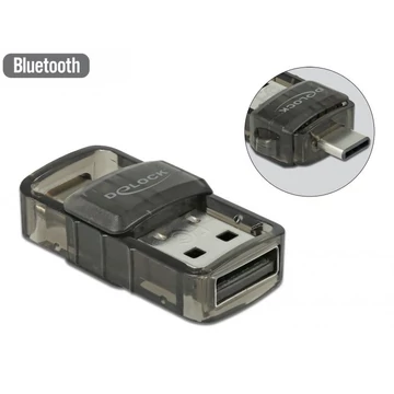 DeLock USB 2.0 Bluetooth 4.0 Adapter 2 in 1 USB Type-C or Type-A Transparent