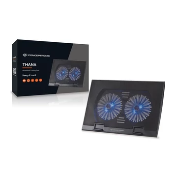 Conceptronic THANA02B 2-Fan Laptop Cooling Pad Black