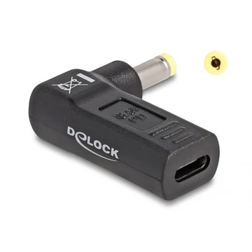 DeLock Adapter for Laptop Charging Cable USB Type-C female to HP 4.8 x 1.7 mm male 90° angled Black DeLock Adapter for Laptop Charging Cable USB Type-C female to HP 4.8 x 1.7 mm male 90° angled Black