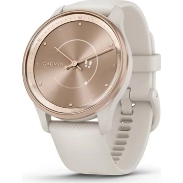Garmin Vivomove Trend Peach Gold Stainless Steel Bezel with Ivory Case and Silicone Band Garmin Vivomove Trend Peach Gold Stainless Steel Bezel with Ivory Case and Silicone Band